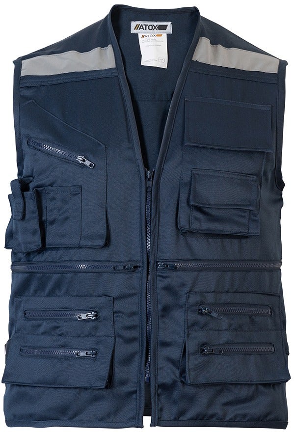 Chaleco Geologo De Gabardina-L-Azul