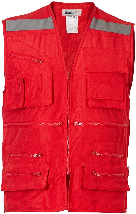 Chaleco Geologo Tela Poplin Rojo-L