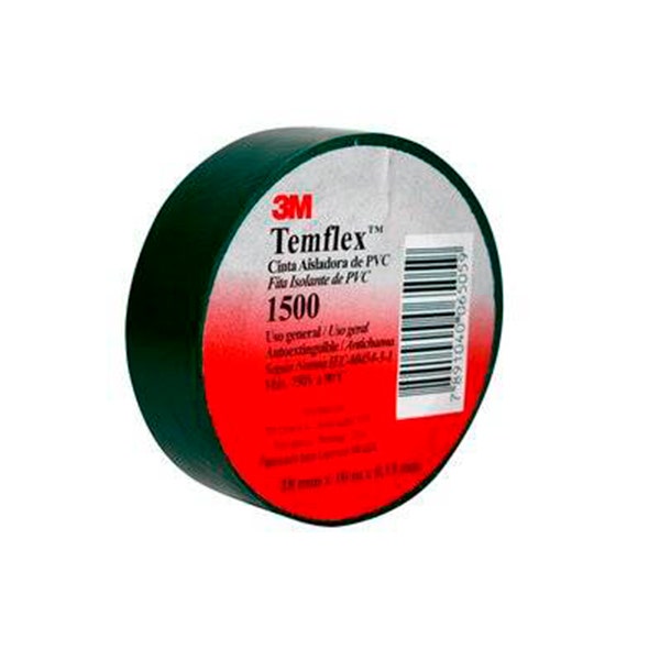 Cinta Aislante 3M Temflex 1500 Negra, 18mm x 10m