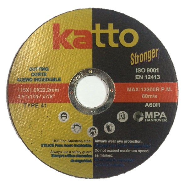 Disco de Corte  Katto Stronger 4-1/2"x 1,0mm Acero Inoxidable