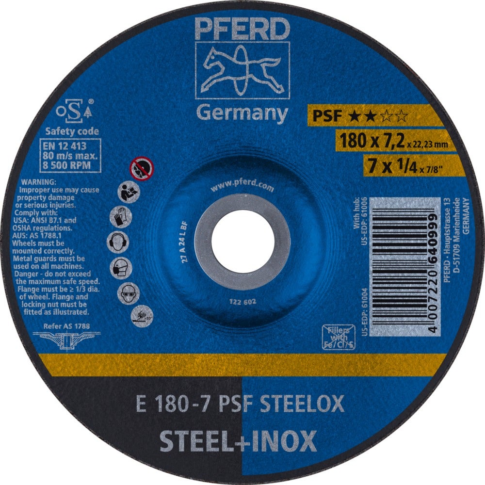  Disco Desbaste Pferd  7" PSF 7MM 